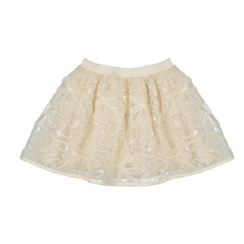 Cream Tulle Skirt