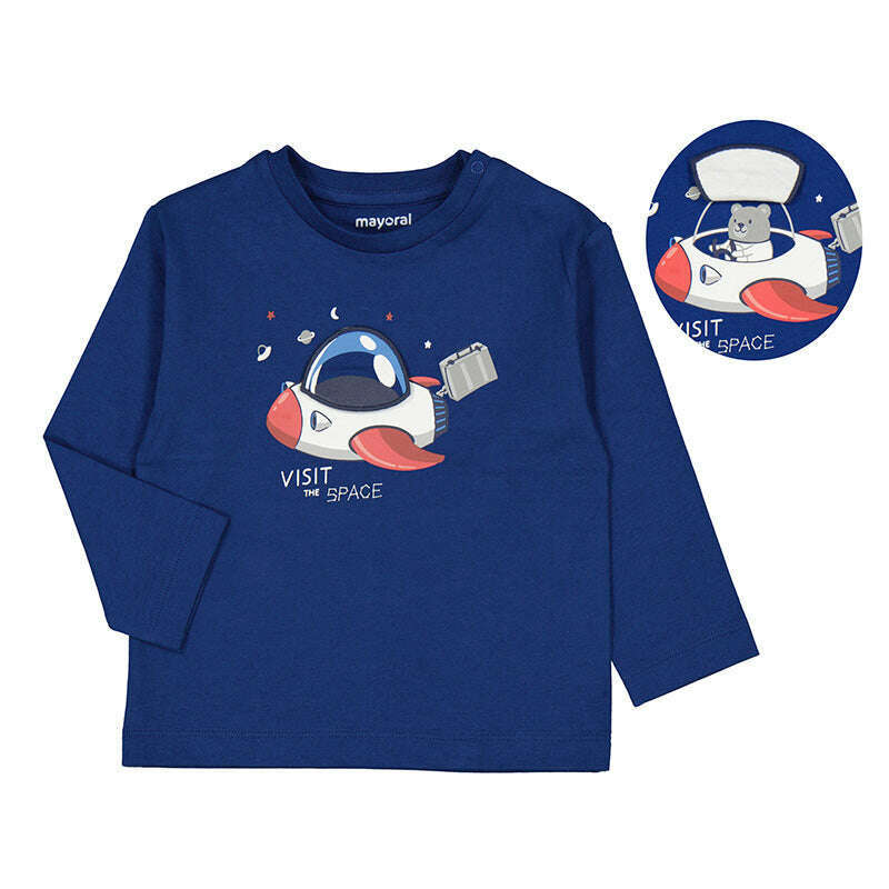 Space Long Sleeve T-Shirt - Size 6M & 12M