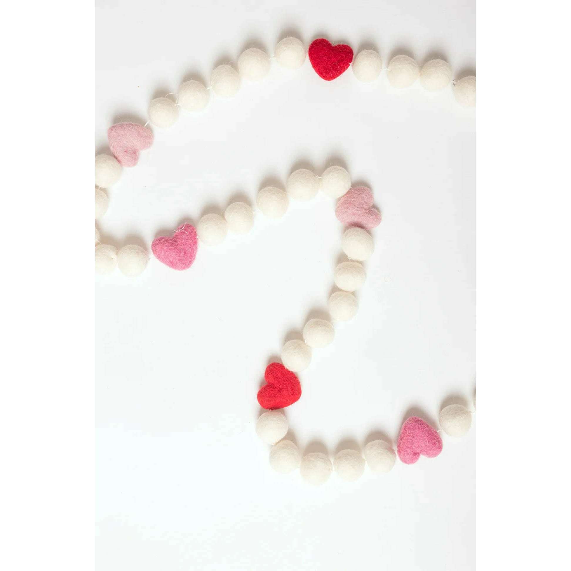 Pinks & Red Felt Heart Garland