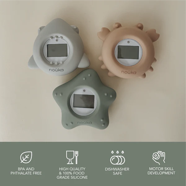 Bathtub Safety Thermometer Crab- Soft Blush