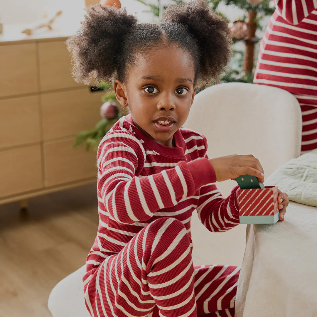 Scarlet Red Striped Thermal PJ Set