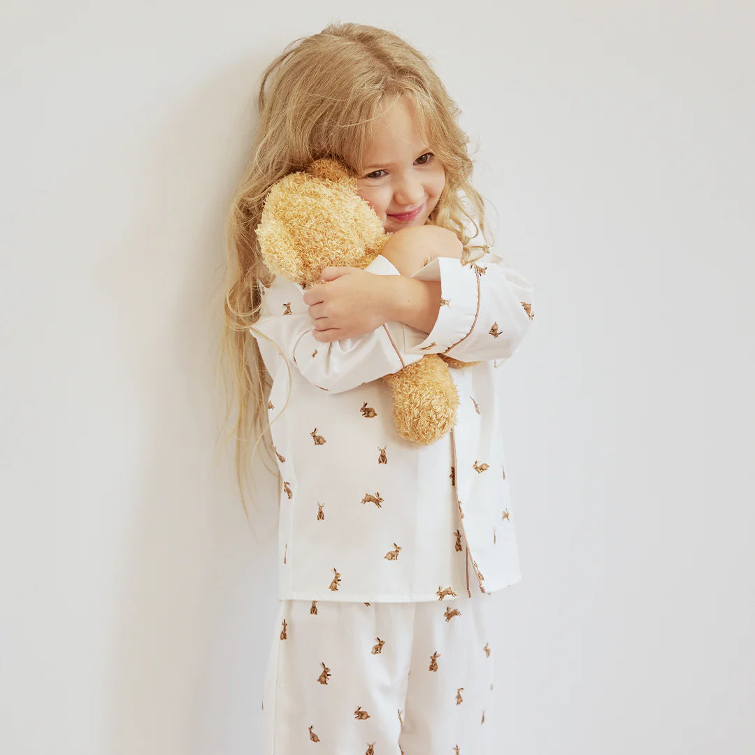 Hoppy Bunnies on Poplin PJ Set