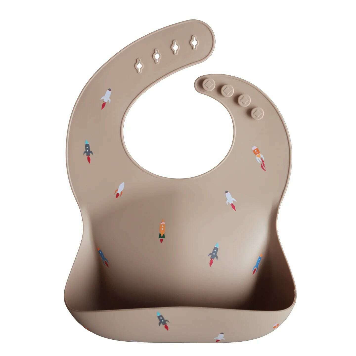 Silicone Baby Bib - Rocket Ship