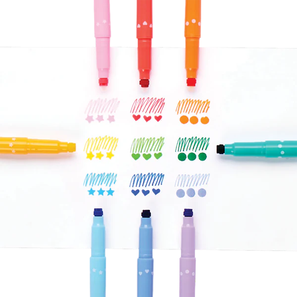 Confetti Stamp Double-Ended Markers