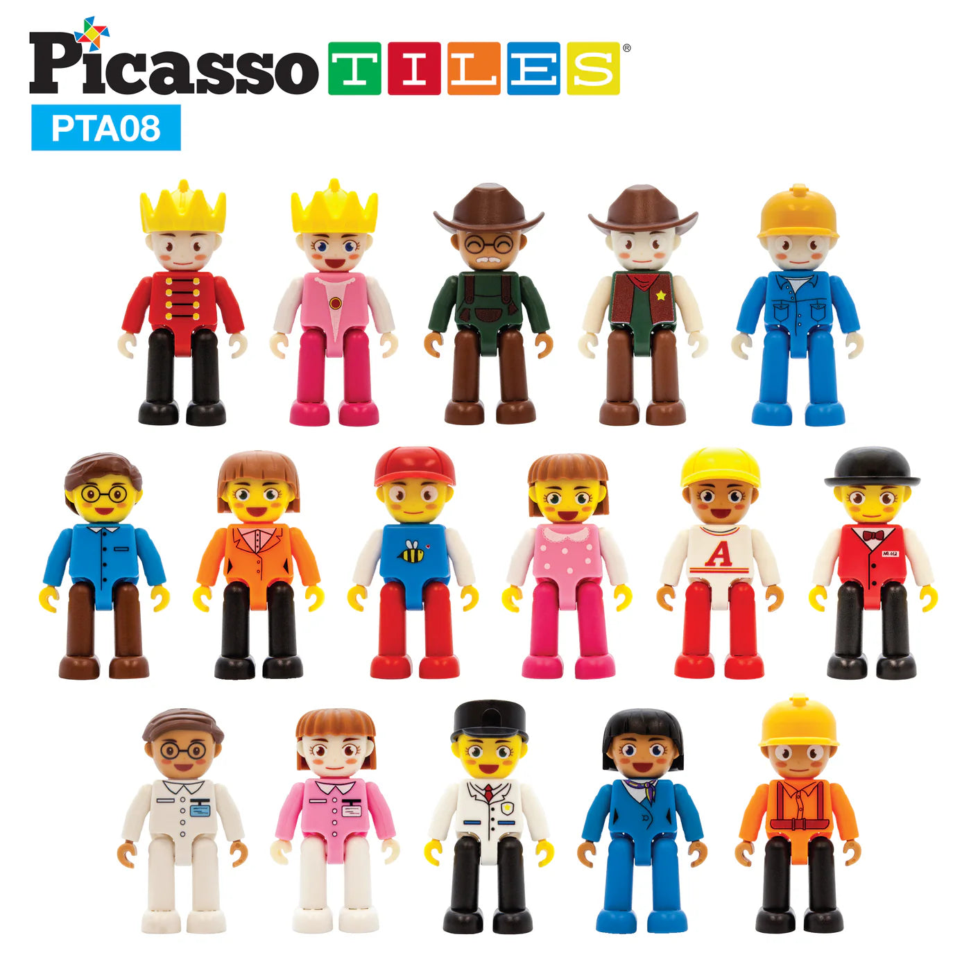 Picasso Tiles 16 Piece Character Figure Set