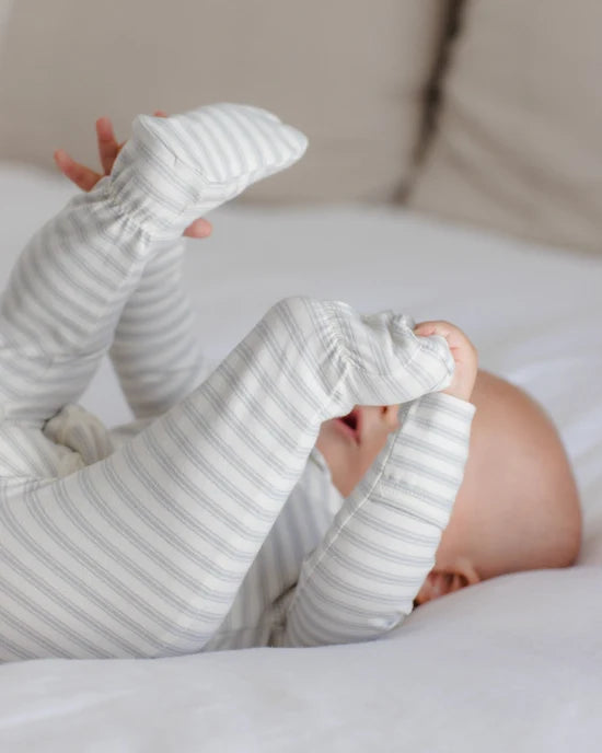 Zip Long Sleeve Sleeper Footie - Cloud Stripe