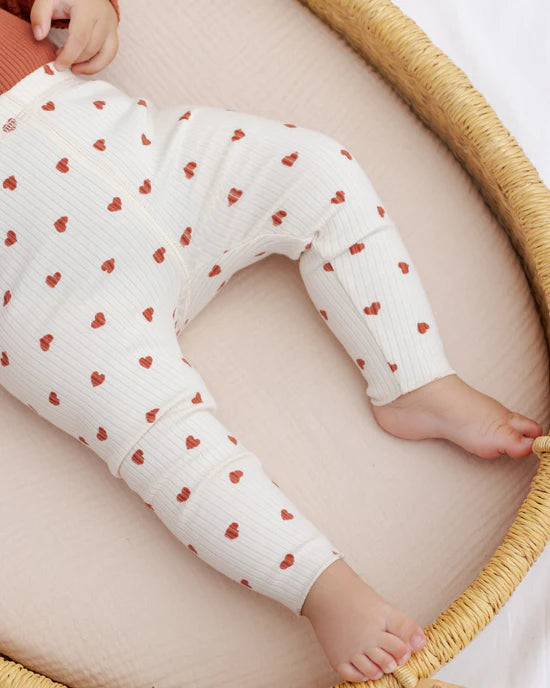 Ribbed Legging - Red Hearts