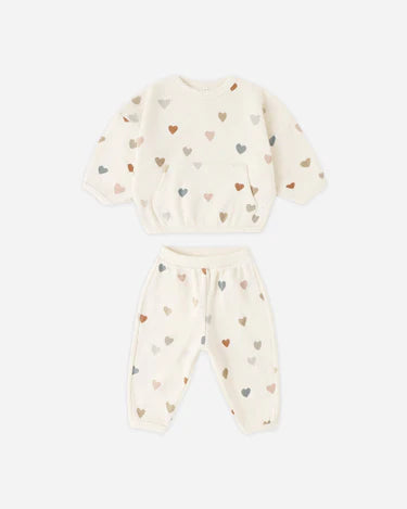 Waffle Sweater Set Confetti Hearts