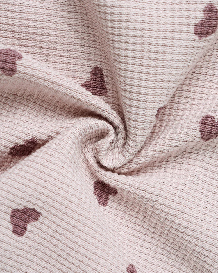 Waffle Slouch Set - Hearts