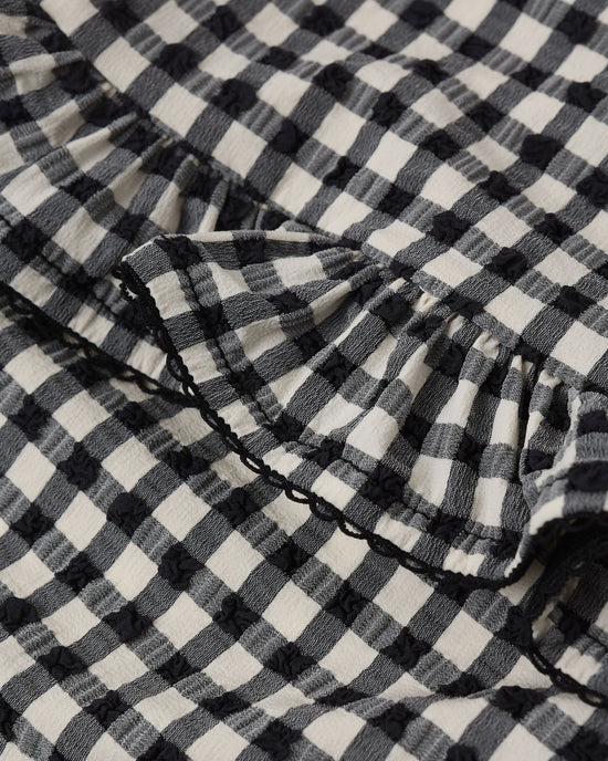 Skirted One-Piece Black Gingham