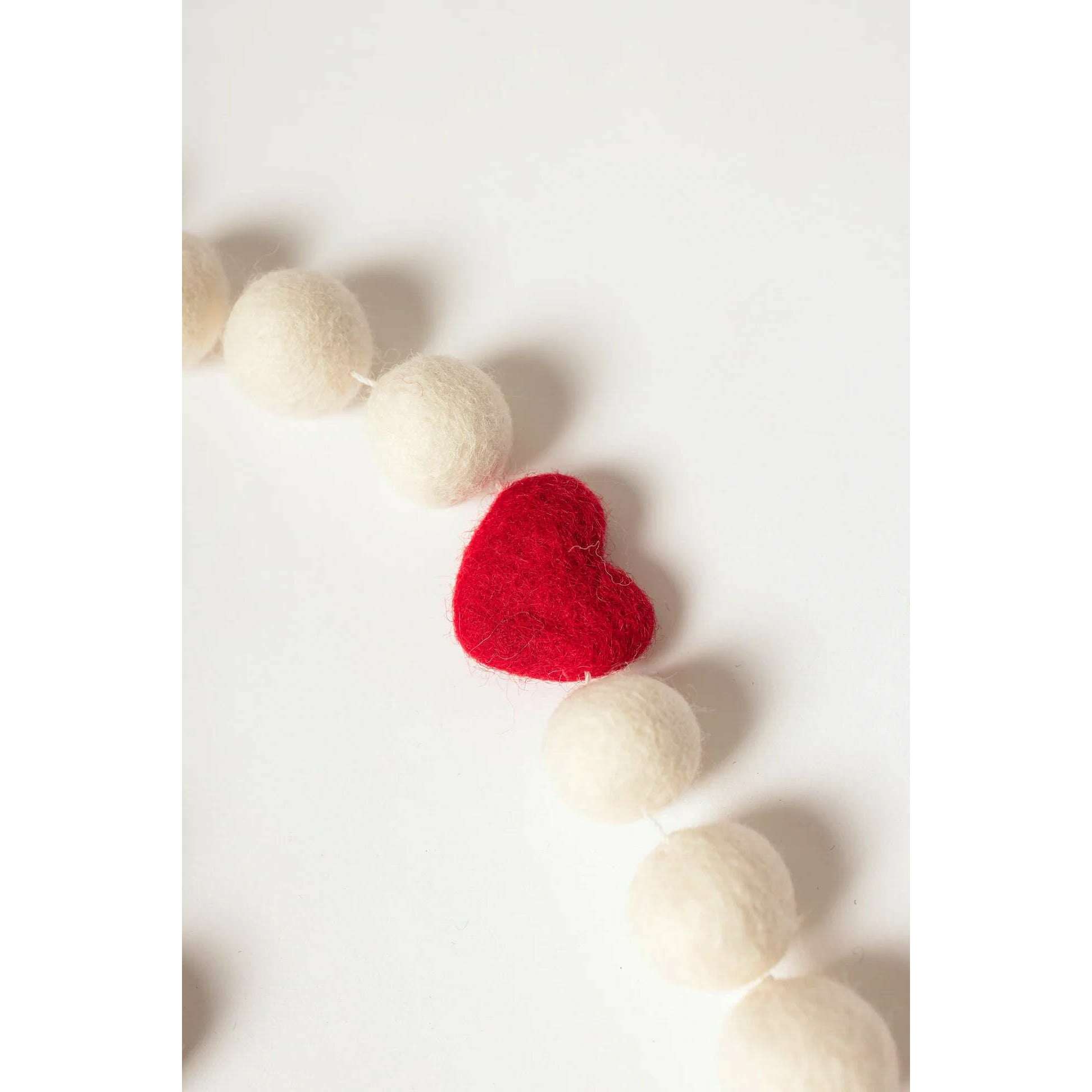 Pinks & Red Felt Heart Garland