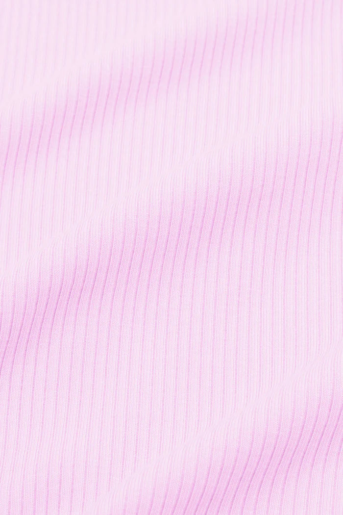 Ribbed Zipper Footie in Thistle
