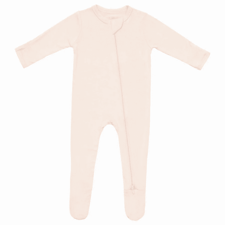 Zippered Footie in Porcelain - Size 18-24M
