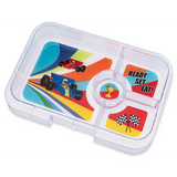 Yumbox Tapas (4 Compartment) Monte Carlo Blue & Race Cars