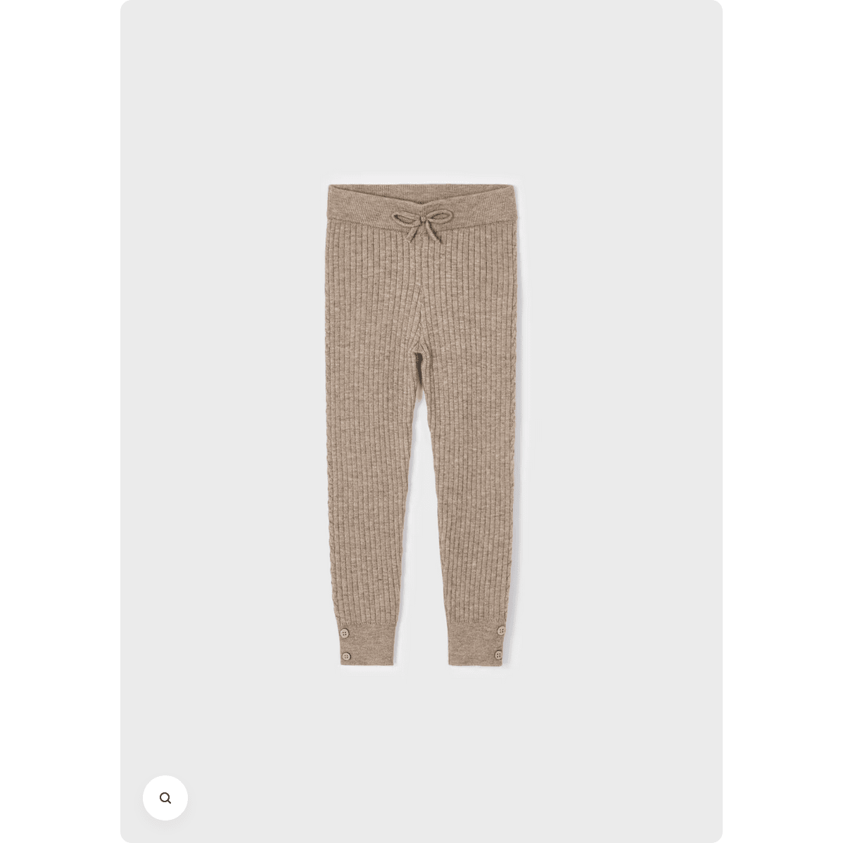 Beige Ribbed Knit Leggings