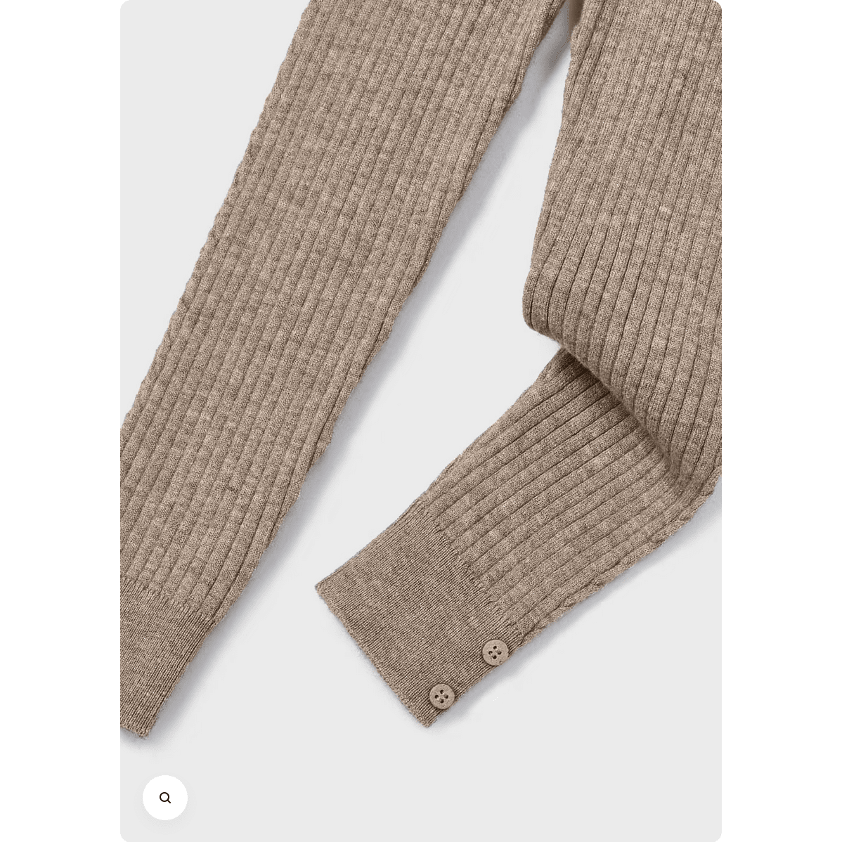 Beige Ribbed Knit Leggings