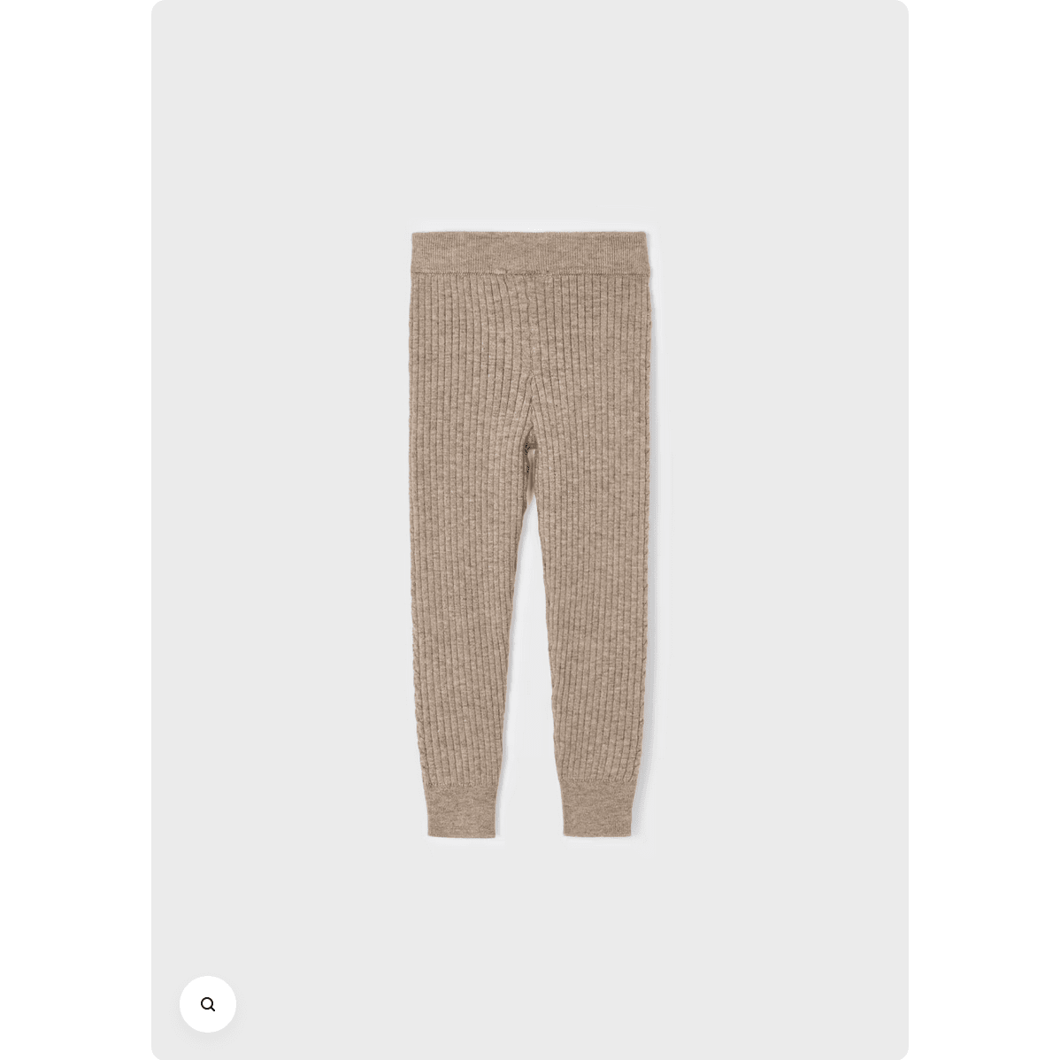 Beige Ribbed Knit Leggings