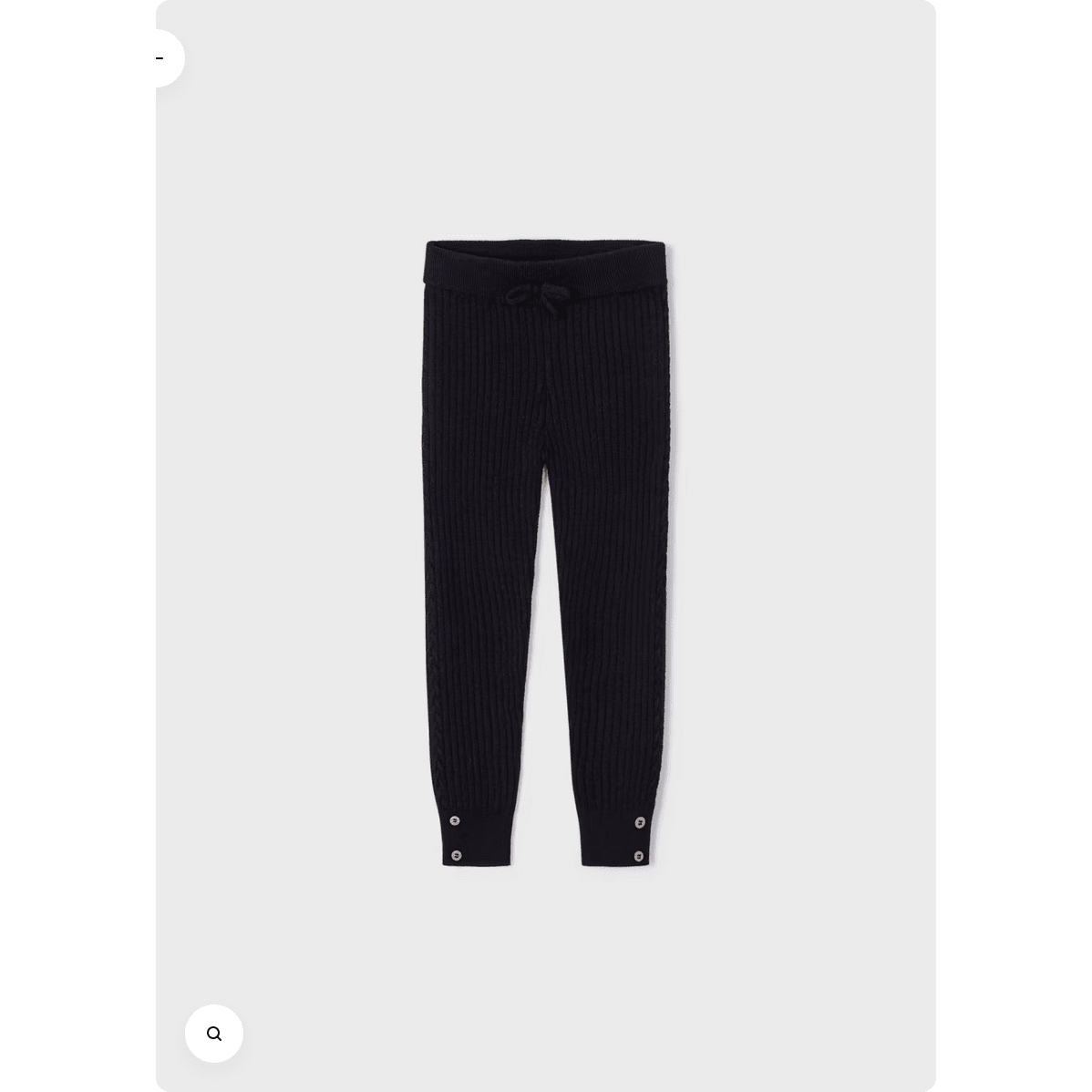 Black Ribbed Knit Leggings - Size 14