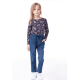 Long Sleeve Butterfly Tee - Navy - Size 2