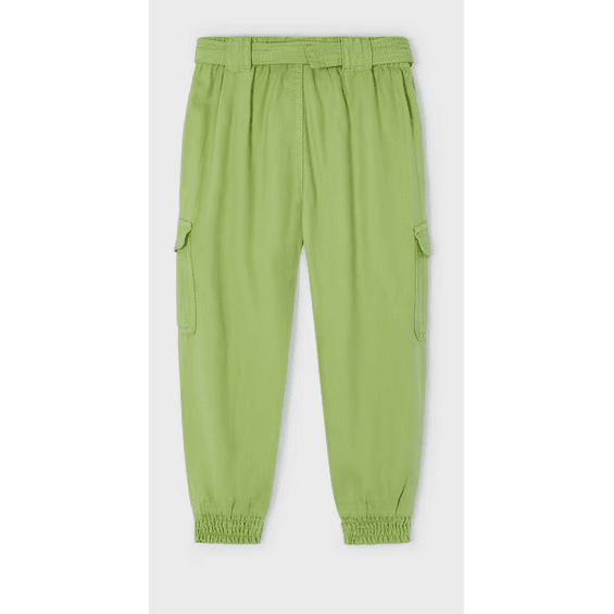 Girls Belted Pants - Green