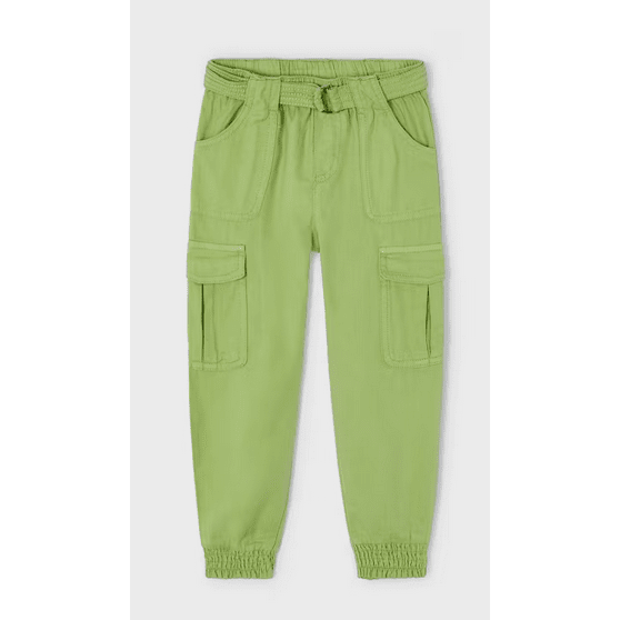 Girls Belted Pants - Green