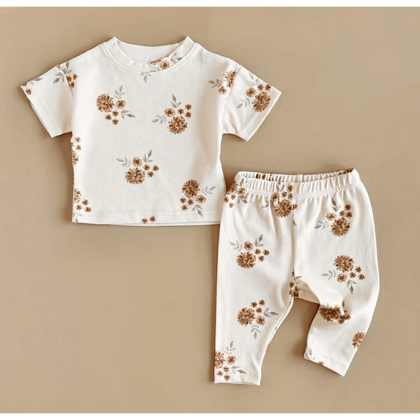 Tee + Legging Set - Cream Floral