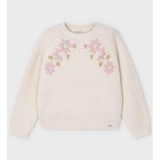 Flower Embroidered Knit Sweater