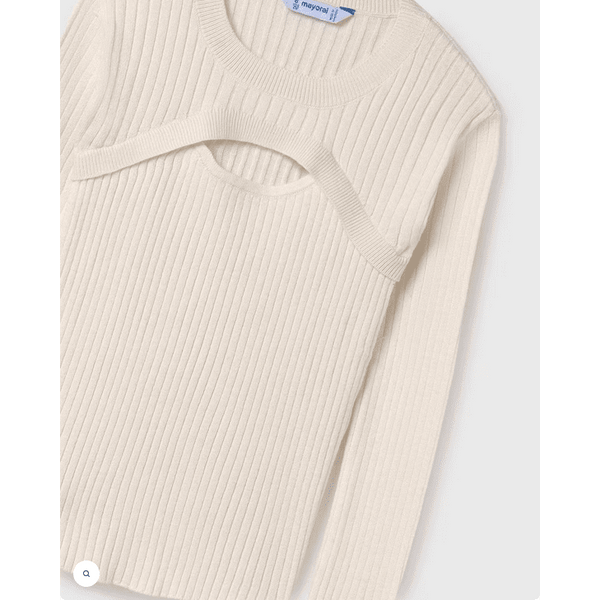 Light Ribbed Shirt with Cut Out