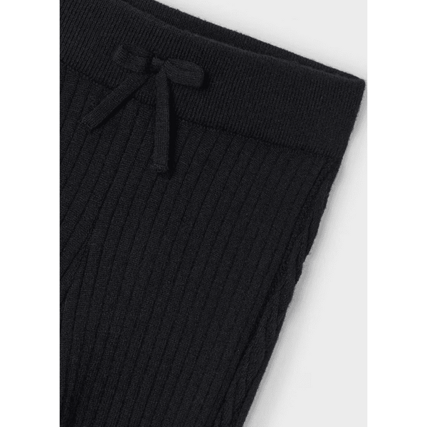 Black Knit Ribbed Leggings