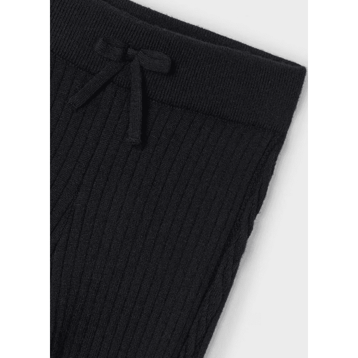 Black Knit Ribbed Leggings