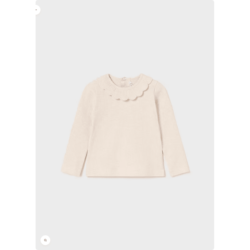 Ribbed Ruffle Long Sleeve Tee