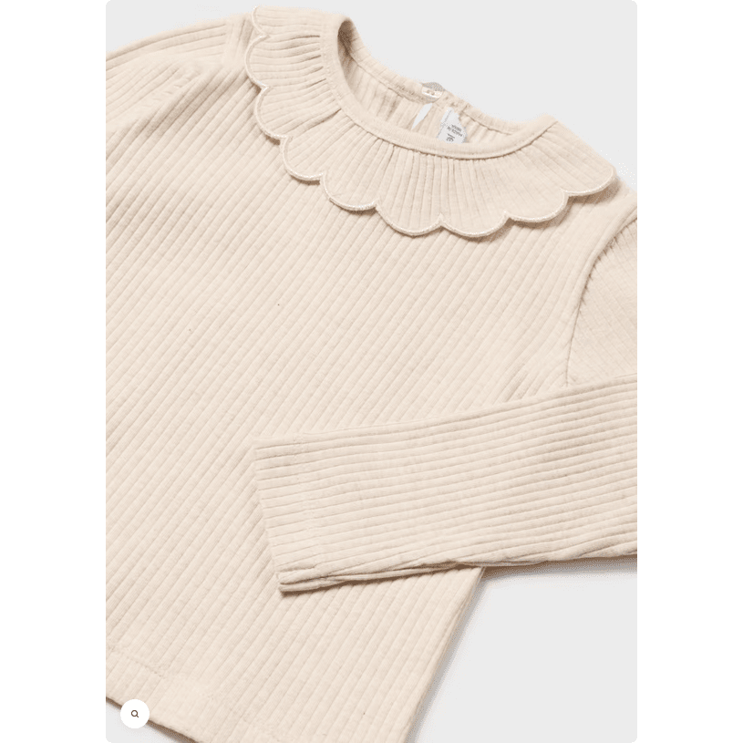 Ribbed Ruffle Long Sleeve Tee