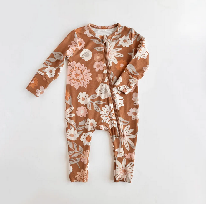 Bamboo Romper - Rust Floral