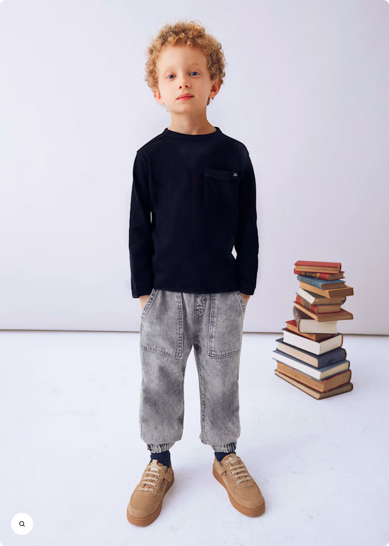 Knit Long Sleeve Tee - Navy
