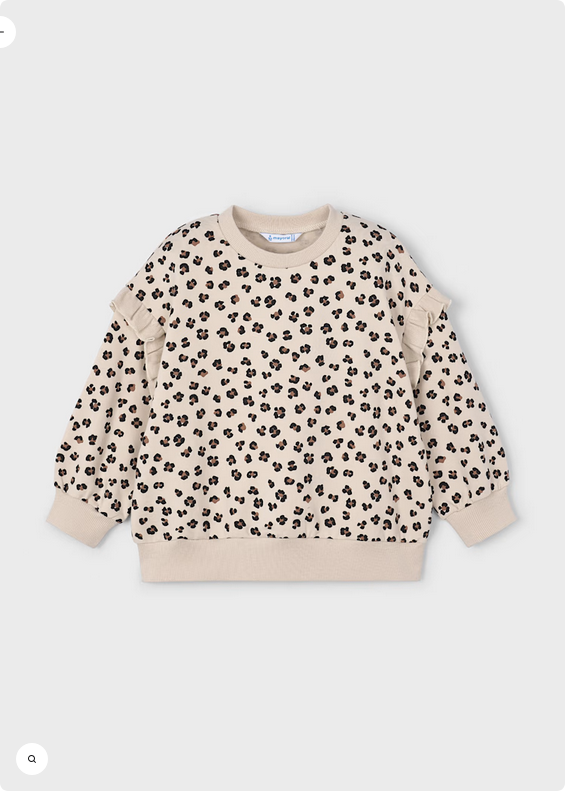 Animal Print Ruffle Sweatshirt