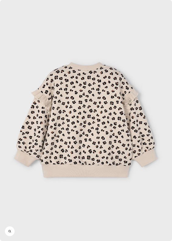 Animal Print Ruffle Sweatshirt