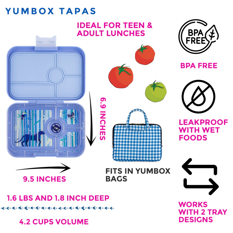 Yumbox Tapas - Hazy Blue w/ Panther