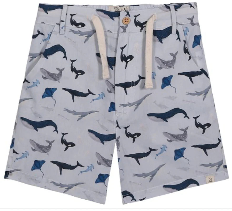 Shorts - Blue Whale Print