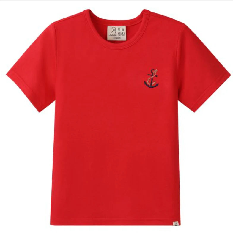 Embroidered Tee - Marine Red Anchor