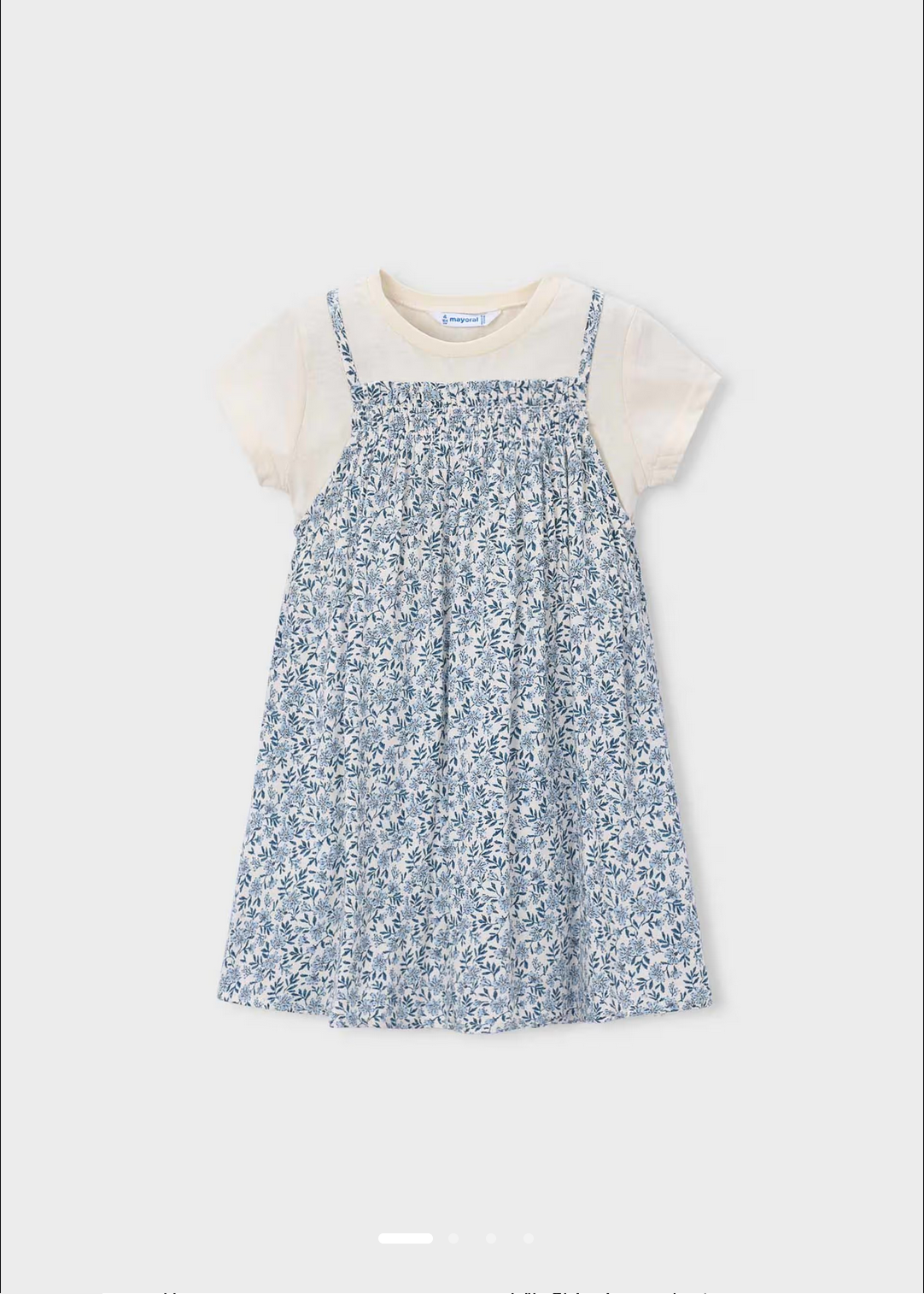 Floral Print Dress with Faux T-Shirt