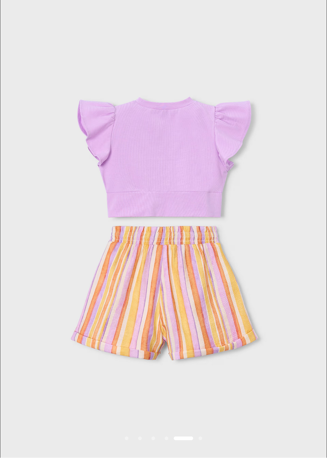 Mayoral Girl Striped Shorts & T-Shirt Set