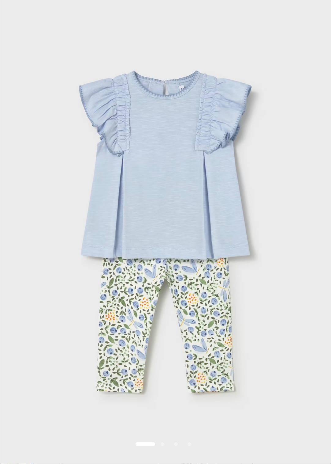 Baby Printed Leggings & T-Shirt Set - Sky