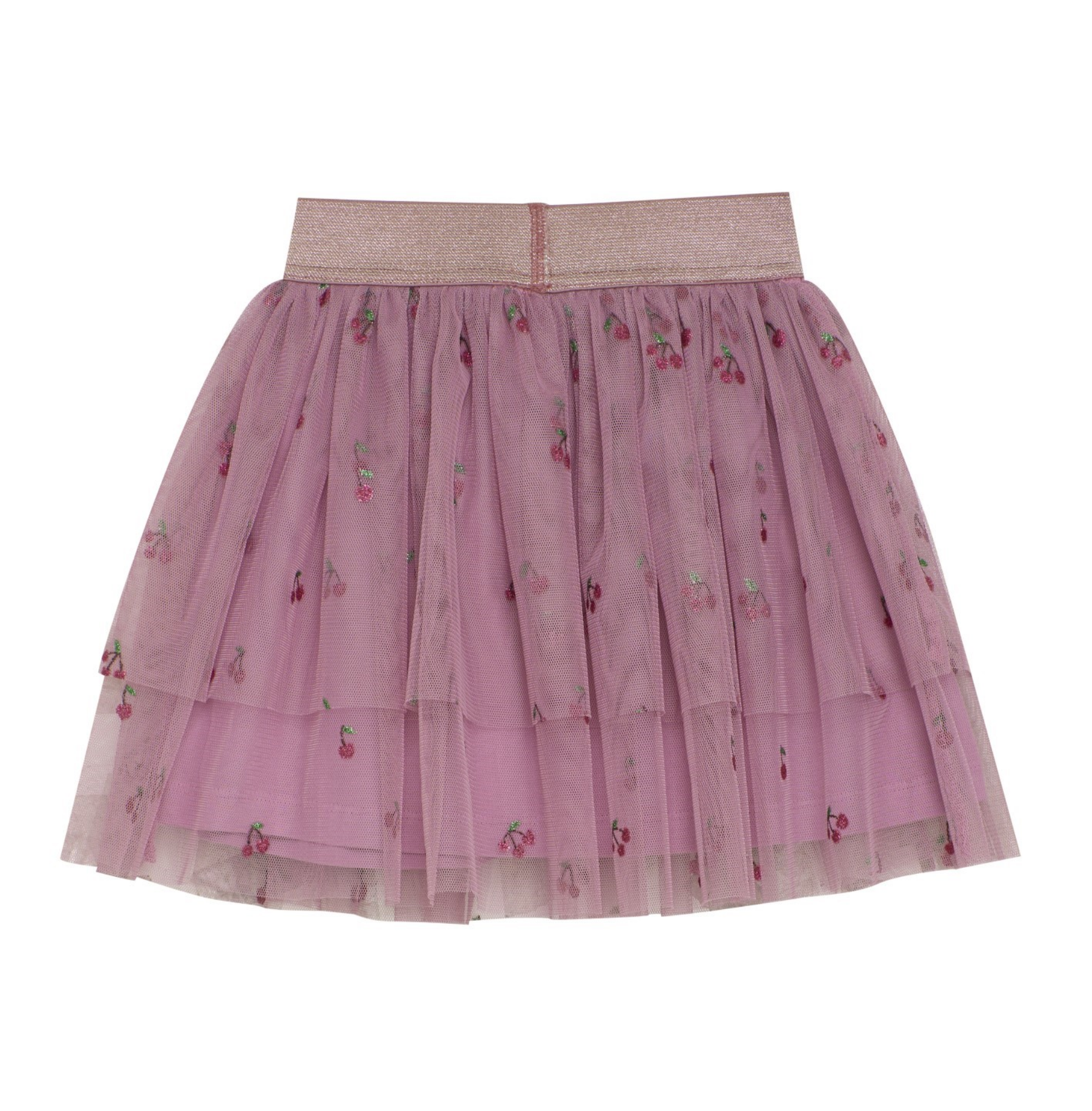 Cherry Print Mesh Skirt