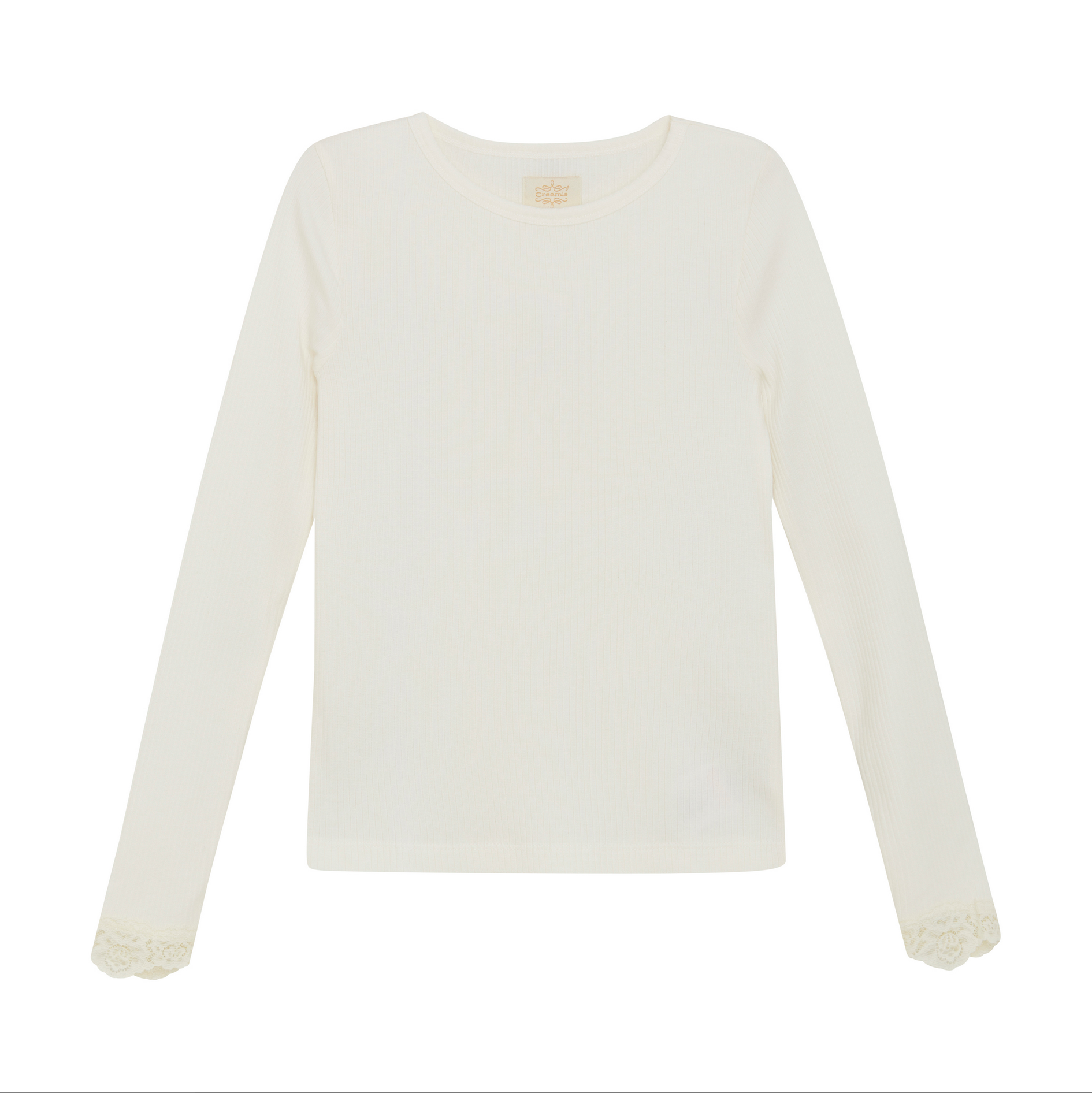 Lace Trimmed Long Sleeve Top