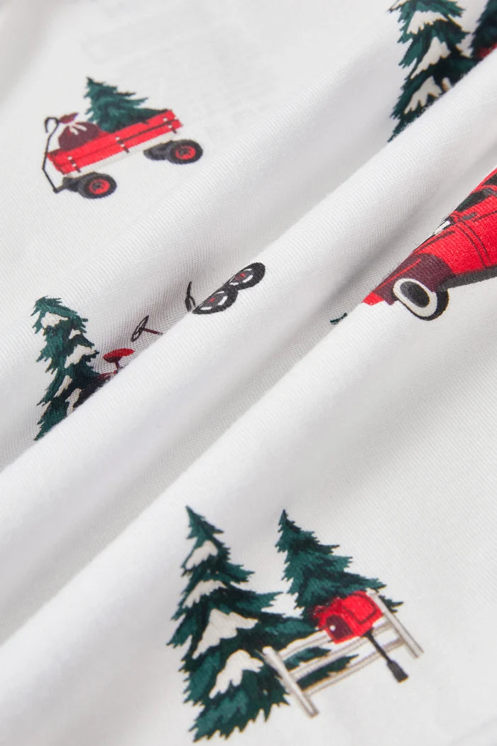 Long Sleeve Pajamas in Holiday Tree Farm