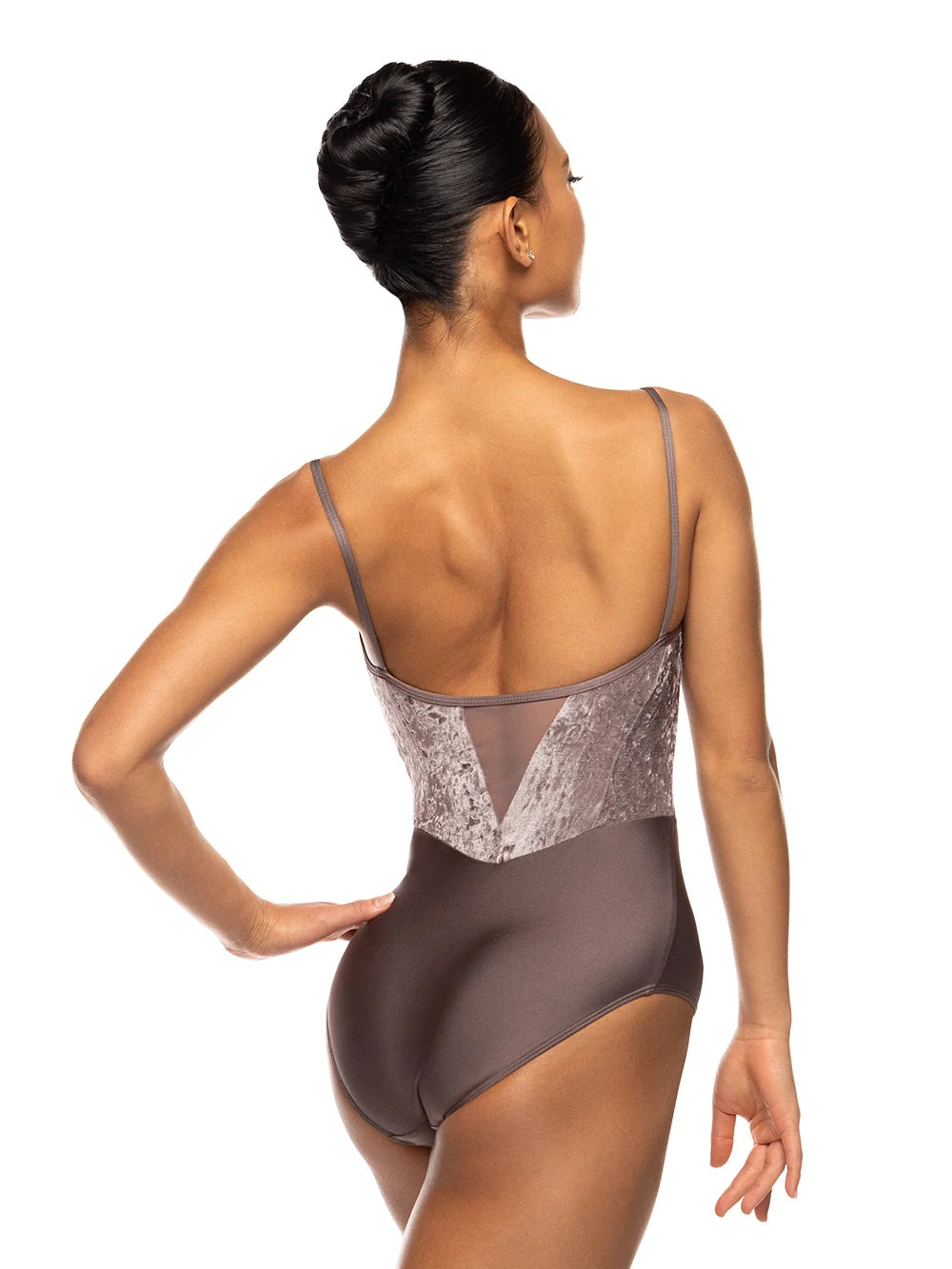 Chloe Leotard - Truffle Distressed Velvet