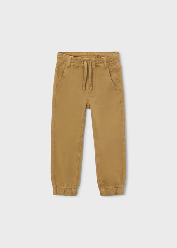 Tan Denim Jogger Pants