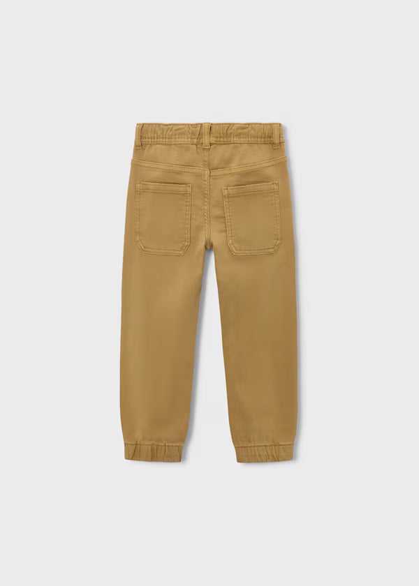 Tan Denim Jogger Pants