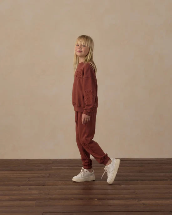 Baggy Sweatpant - Flower Brick