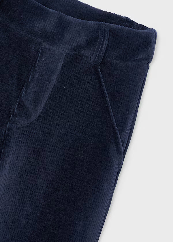 Navy Wide Leg Corduroy Pants